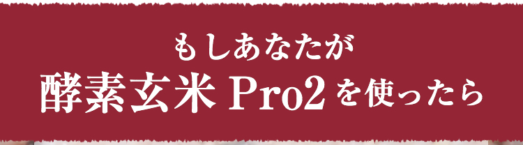 もしあなたが酵素玄米Pro2を使ったら